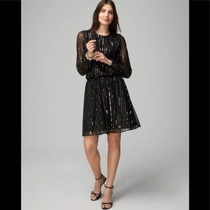 WHBM long sleeve sequin party dress